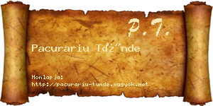 Pacurariu Tünde névjegykártya